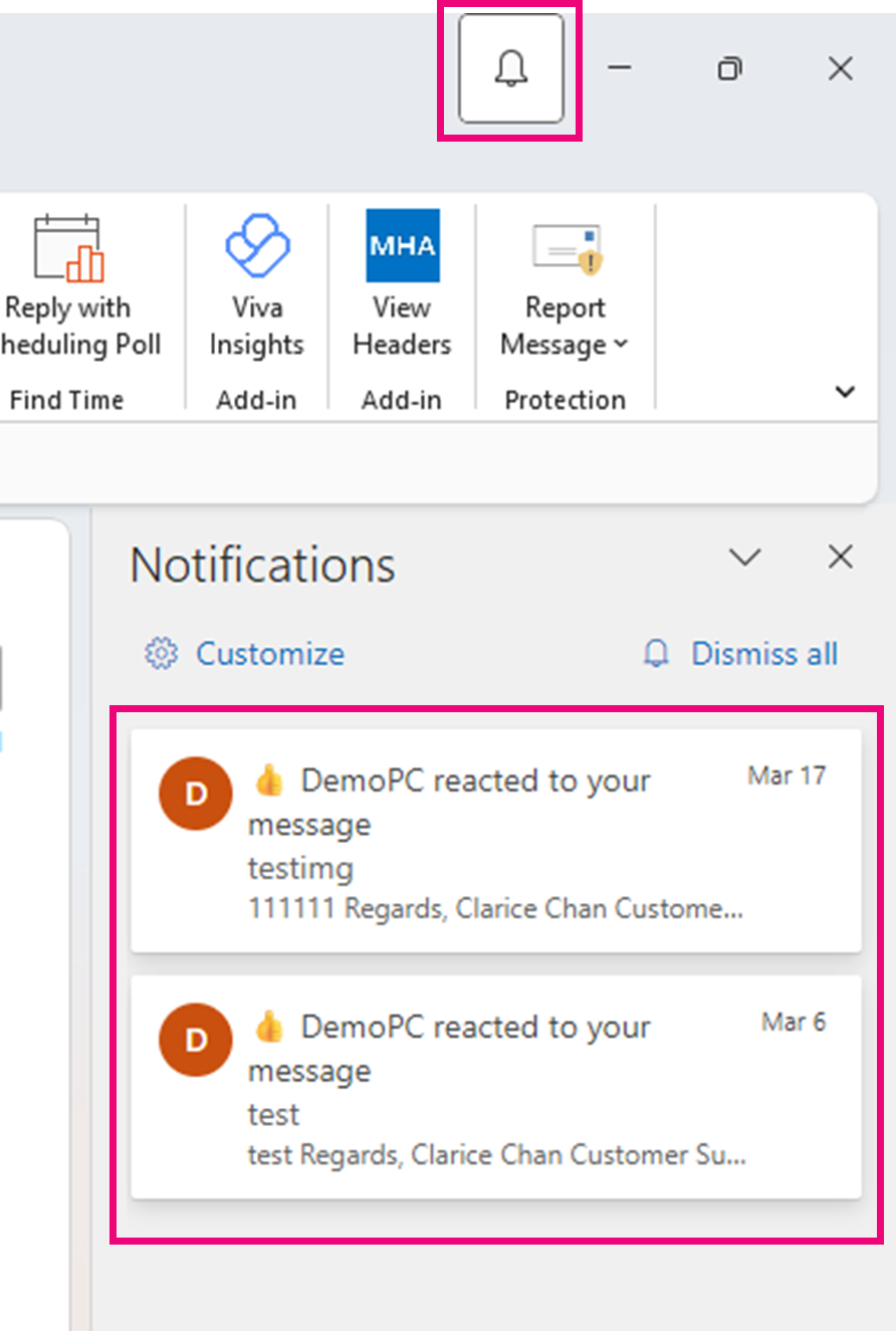 Outlook Reactions 2